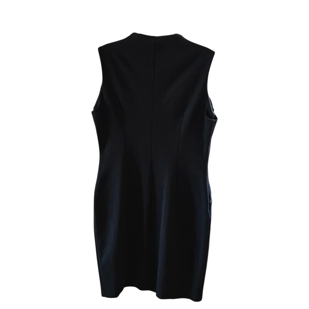 Calvin Klein Black‎ Midi Dress with Gold Zippers - Picture 6 of 9